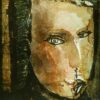 Self portrait. Temo Svirely, georgian-ukrainian artist (born 1965 in Georgia - died 2014 in Ukraine), oil on paper, 1993