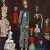 Tha Actors. Temo Svirely, georgian-ukrainian artist (born 1965 in Georgia - died 2014 in Ukraine), textile, acryl, pastel on paper (collage), 100×70 cm, 2007