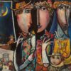 Moon party. Temo Svirely, georgian-ukrainian artist (born 1965 in Georgia - died 2014 in Ukraine), oil, canvas, 1994