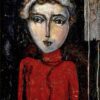 Red portraite. Temo Svirely, georgian-ukrainian artist (born 1965 in Georgia - died 2014 in Ukraine), oil, canvas, 1997